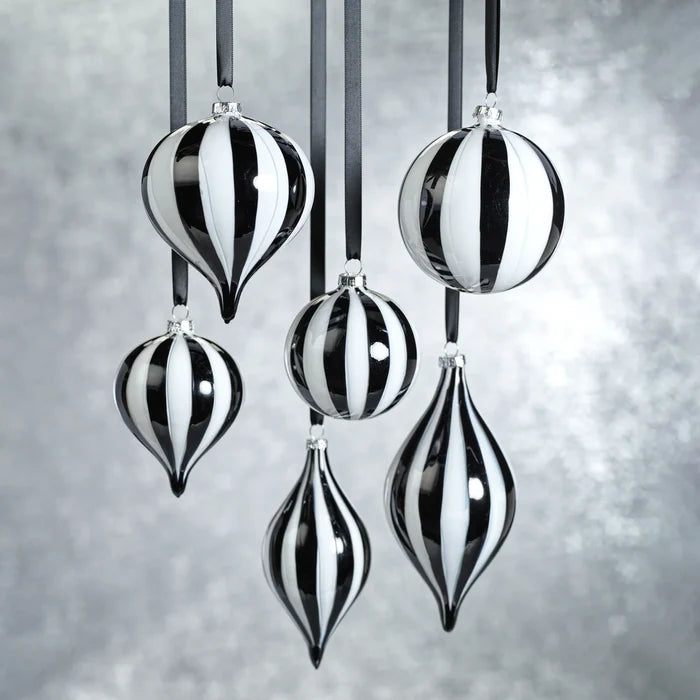 TWILIGHT STRIPE GLASS ORNAMENT - 3.25" x 3.25"