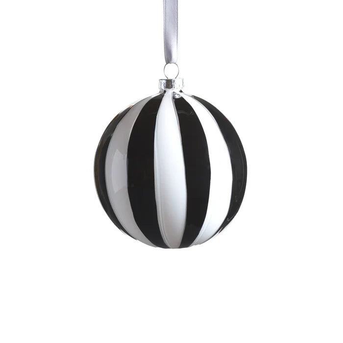 TWILIGHT STRIPE GLASS ORNAMENT - 4" x 4