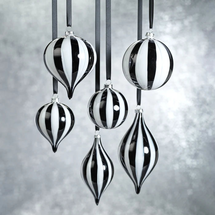TWILIGHT STRIPE GLASS ORNAMENT - 4" x 4