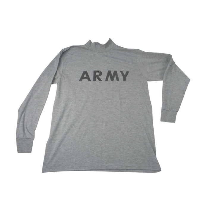 Two US Army Gray Long Sleeve Mock Neck Shirts Men's0