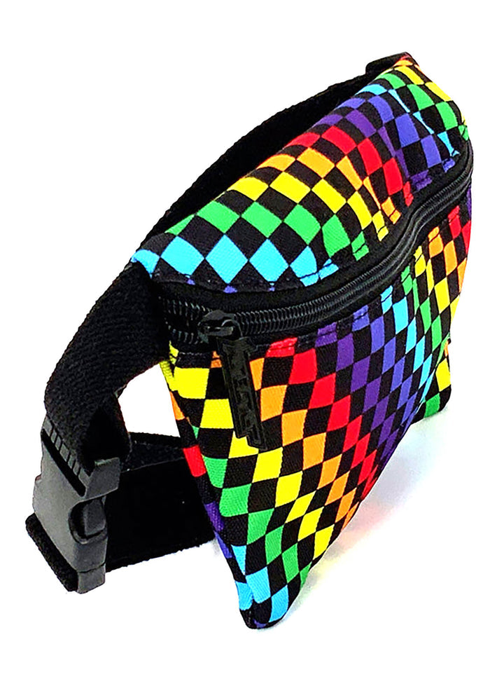 Fydelity Ultra Slim Bold and Proud Rainbow Fanny Pack — side view