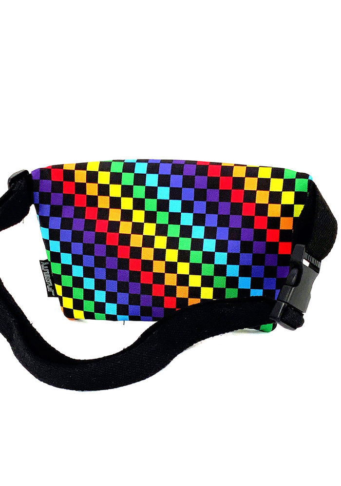 Fydelity Ultra Slim Bold and Proud Rainbow Fanny Pack — back view