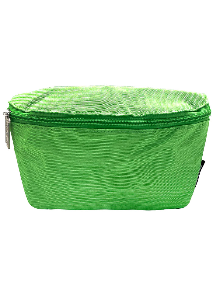 Fydelity Ultra Slim Honeydew Neon Green Fanny Pack with adjustable nylon belt on festival belt bag — front view