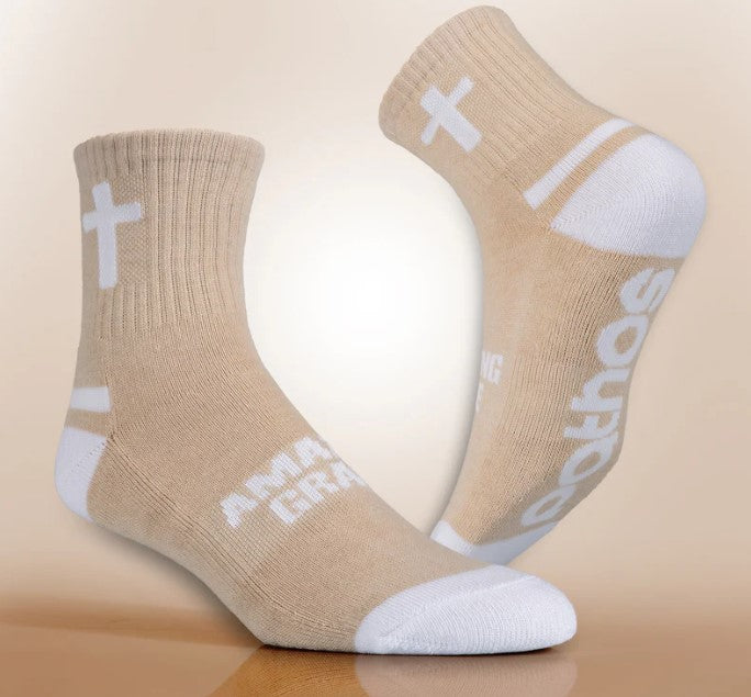 Amazing Grace {Bone Tan/White} / S (3-6.5) / Half Crew