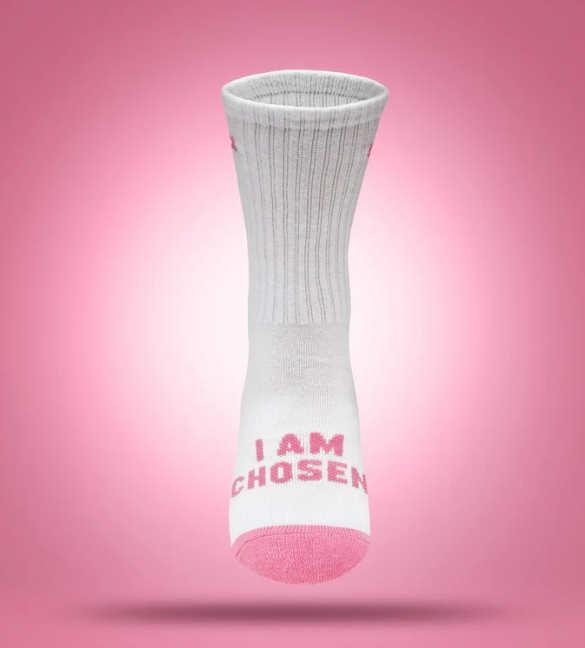 I Am Chosen {White/Pink} / XS (K11-2) / Regular Crew