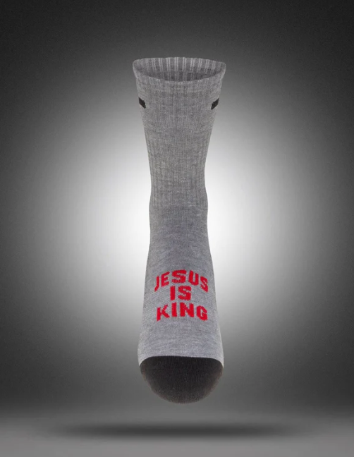 Jesus Is King {Grey/Black} / XS (K11-2) / Regular Crew