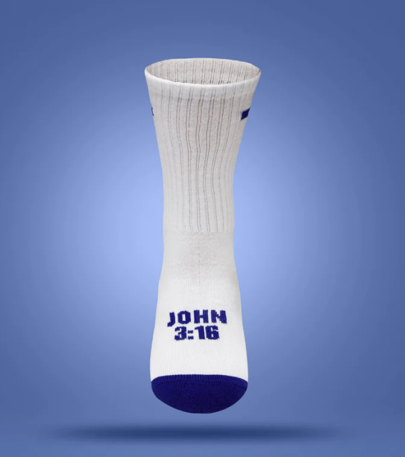 John 3:16 {White/Royal Blue} / XS (K11-2) / Regular Crew