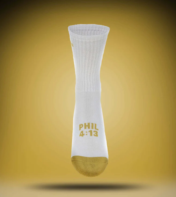Phil 4:13 {White/Gold} / XS (K11-2) / Regular Crew