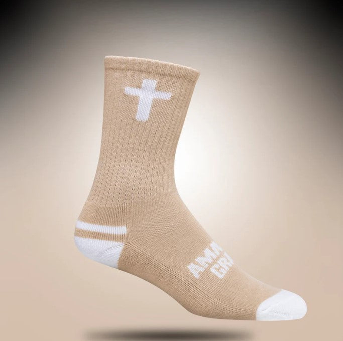 Amazing Grace {Bone Tan/White} / XS (K11-2) / Regular Crew
