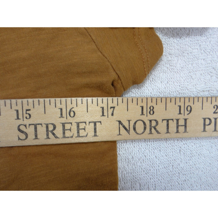 Universal Thread Womens V Neck Short Sleeve Slub Knit Tee Mustard Brown Size M3