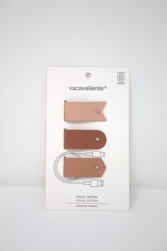 URBAN FLOW  CABLE HOLDER (X3) PINK / NUT / MATTONE