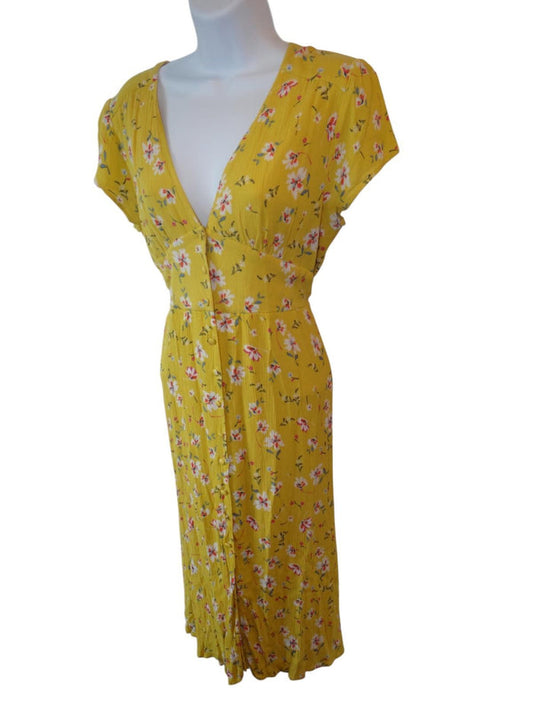 Urban Romantics Floral Midi Dress - Yellow0