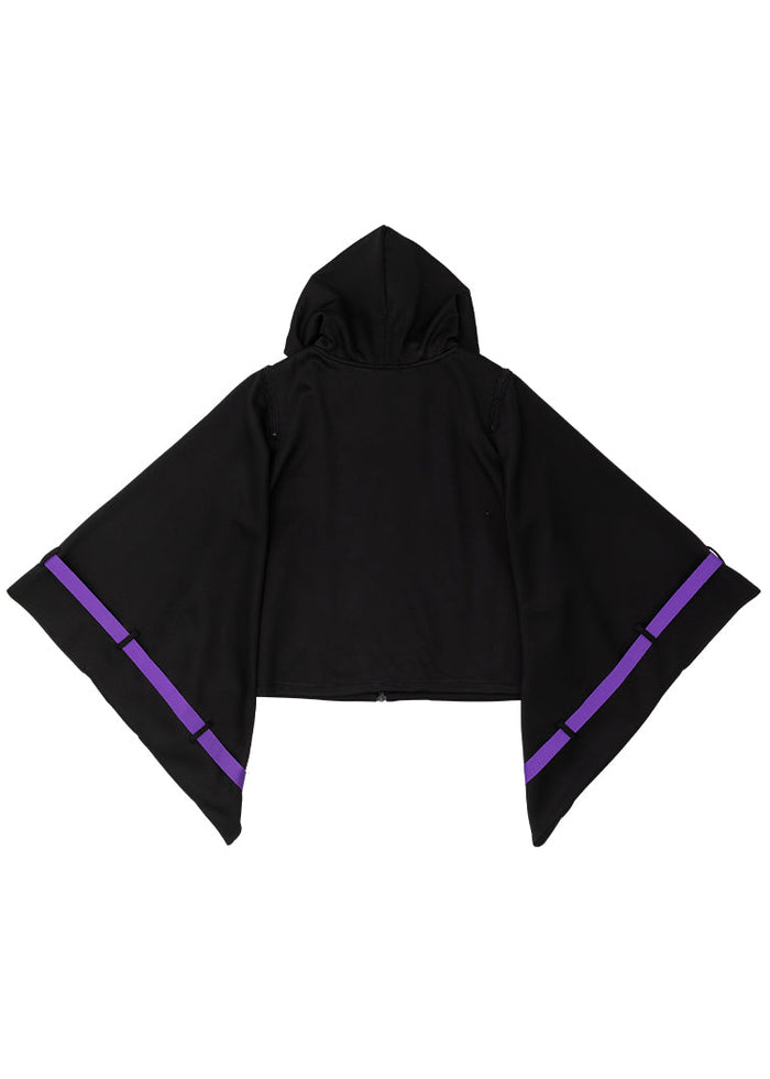 ACDC Rag Uzurai Cyberpunk Tech Kimono Black Purple Jacket — back view