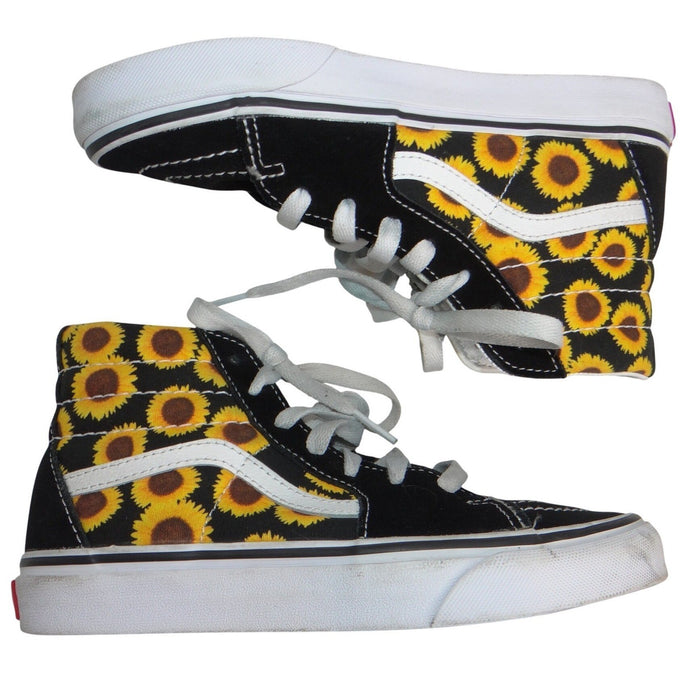 Vans Sk8 Hi Sunflower Floral Black High Top Sneakers Kids 3 Womens 4.50