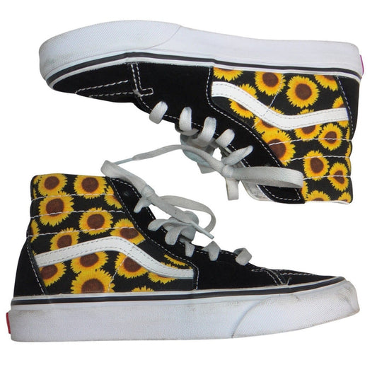 Vans Sk8 Hi Sunflower Floral Black High Top Sneakers Kids 3 Womens 4.50