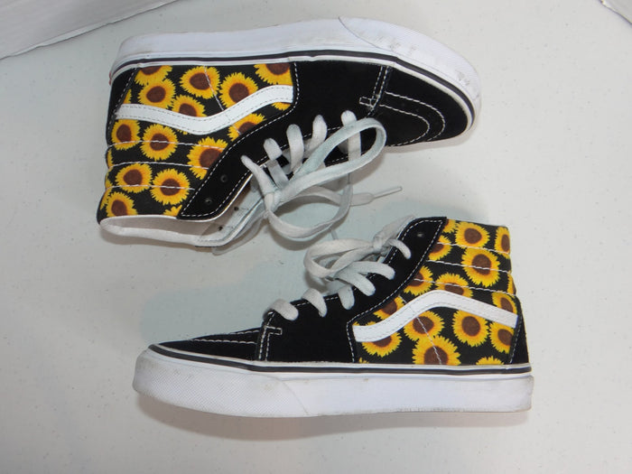 Vans Sk8 Hi Sunflower Floral Black High Top Sneakers Kids 3 Womens 4.54