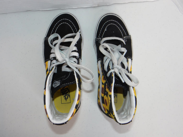Vans Sk8 Hi Sunflower Floral Black High Top Sneakers Kids 3 Womens 4.56