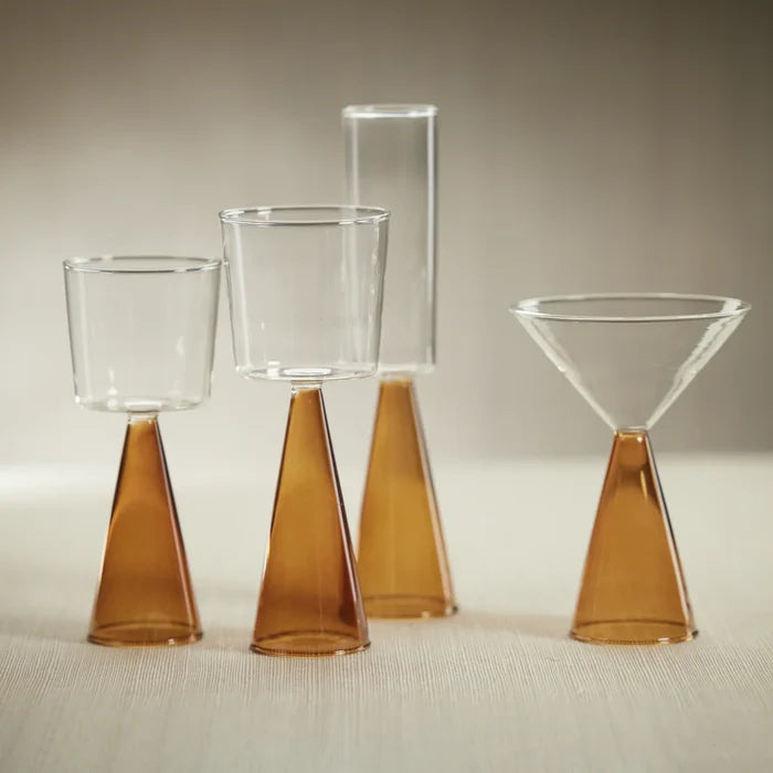 VENETO GLASS-AMBER-MARTINI GLASS (SET OF 4)