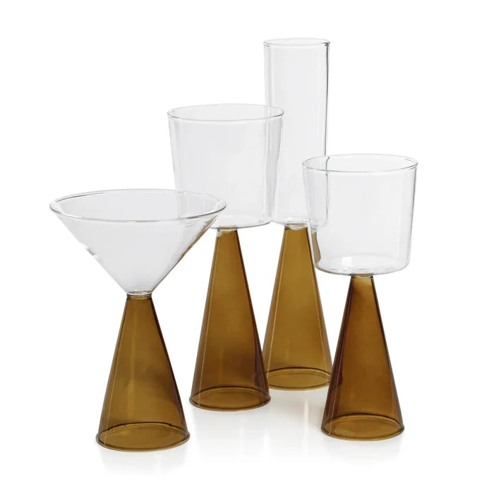 VENETO GLASS-AMBER-MARTINI GLASS (SET OF 4)