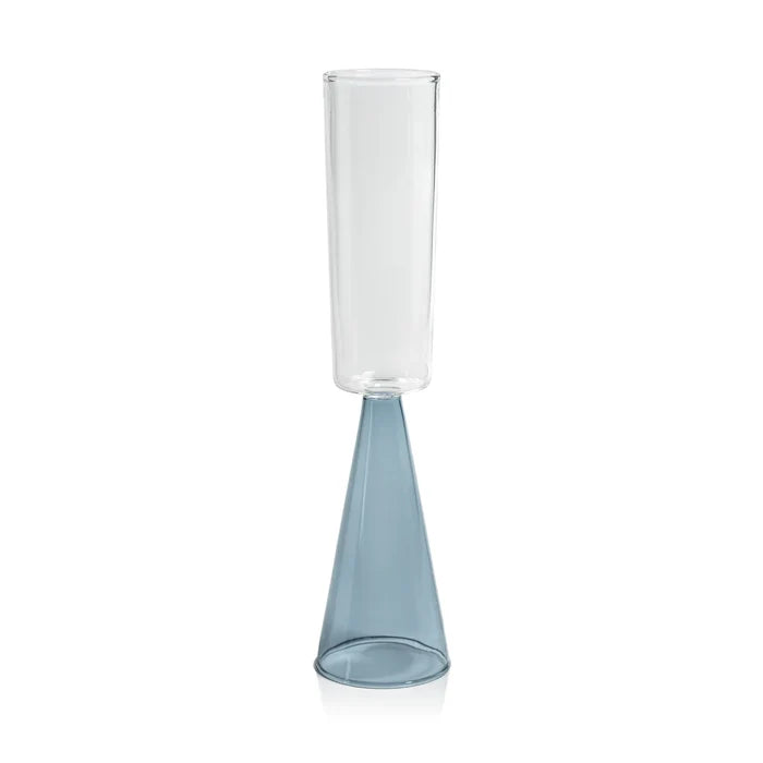 VENETO GLASS-BLUE-CHAMPAGNE FLUTE (SET OF 4)