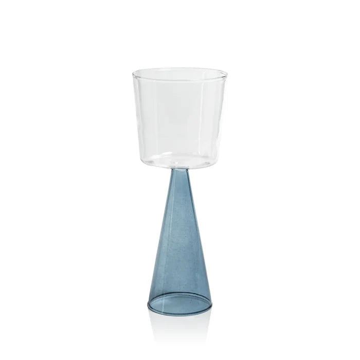 VENETO GLASS-BLUE-RED WINE GLASS (SET OF 4)