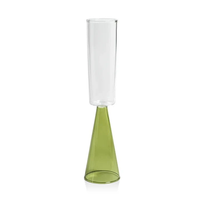 VENETO GLASS-GREEN -CHAMPAGNE FLUTE (SET OF 4)