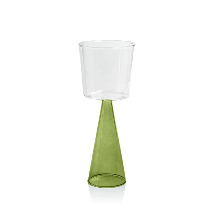 VENETO GLASS-GREEN-RED WINE GLASS (SET OF 4)