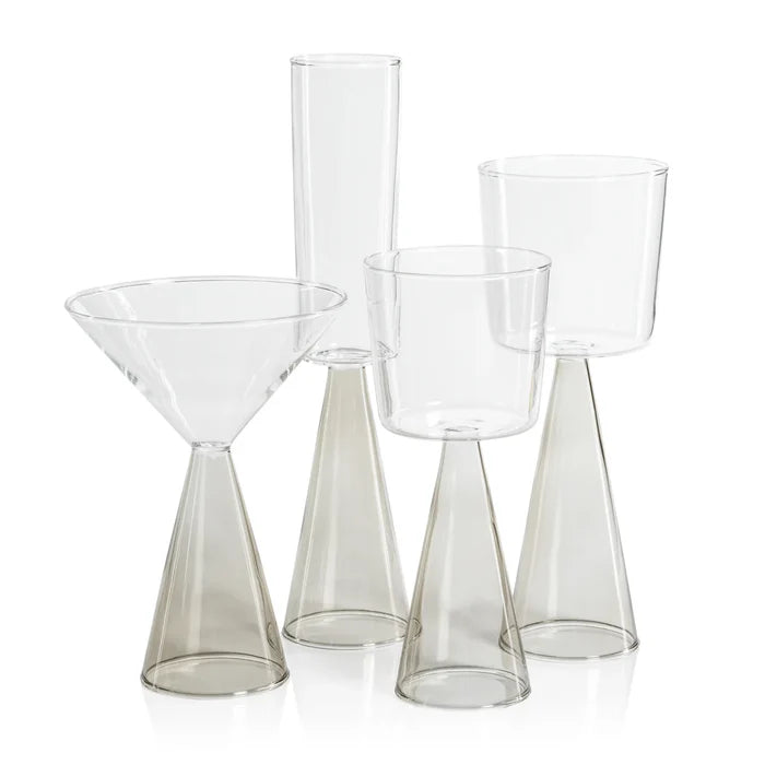 VENETO GLASS-SMOKE-MARTINI GLASS  (SET OF 4)