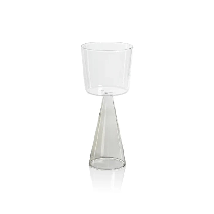 VENETO GLASS-SMOKE-WHITE AND GLASS (SET OF 4)