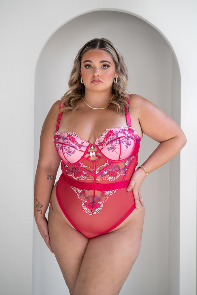 LILUNDERWEAR Euphorik Combiné Rose - combiné lingerie vue ensemble