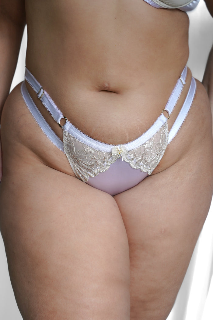 LILUNDERWEAR Francoise Tanga Lilas Nude - tanga détail