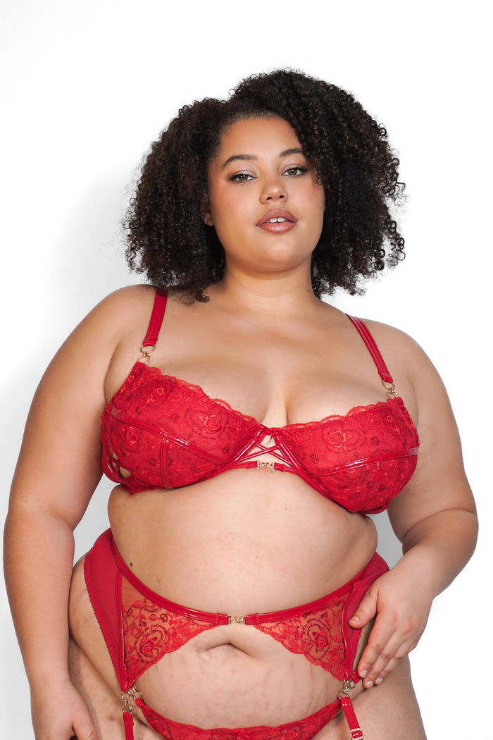 LILUNDERWEAR Anastasia Balconnet Rouge - balconnet détail