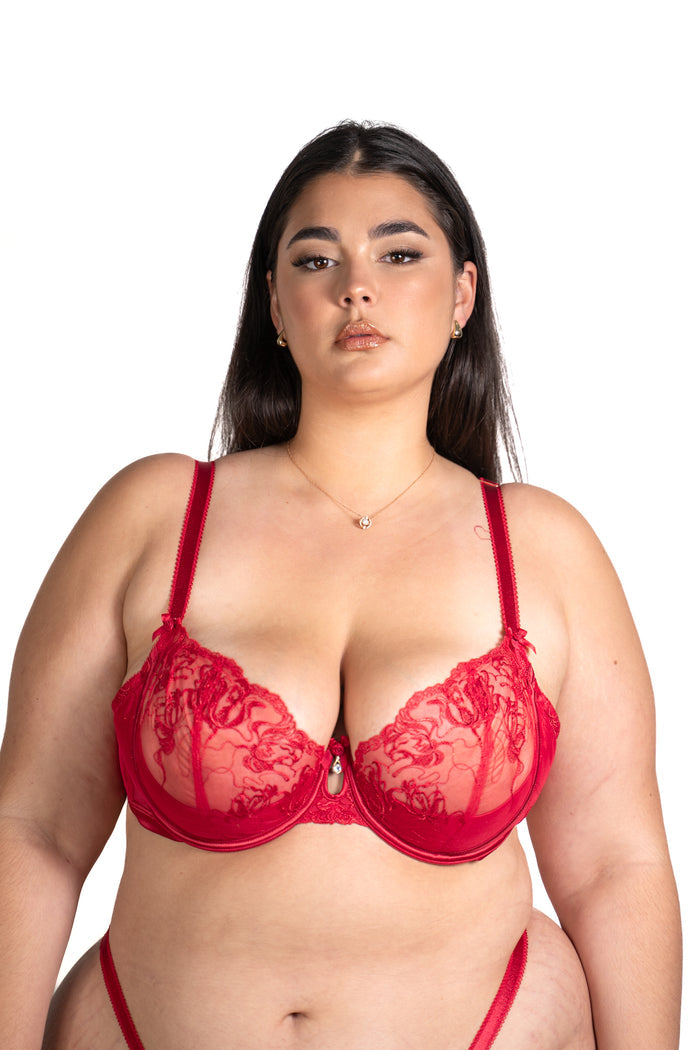 LILUNDERWEAR Aurora Balconnet Rouge - balconnet vue lifestyle