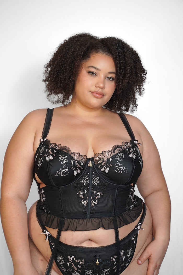 LILUNDERWEAR Azalée Corset Noir - corset détail
