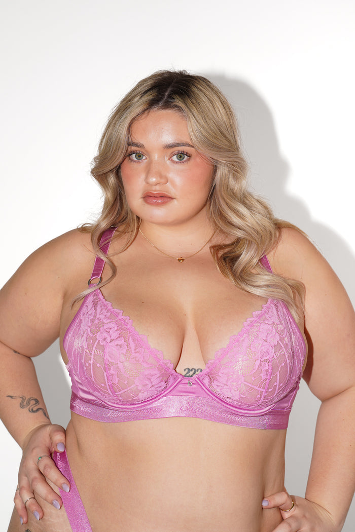 LILUNDERWEAR Casual Soutien-gorge plongeant Mauve - soutien-gorge plongeant détail