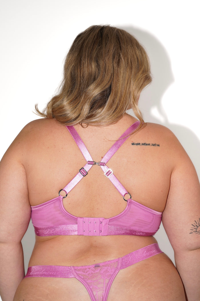 LILUNDERWEAR Casual Soutien-gorge plongeant Mauve - soutien-gorge plongeant vue ensemble