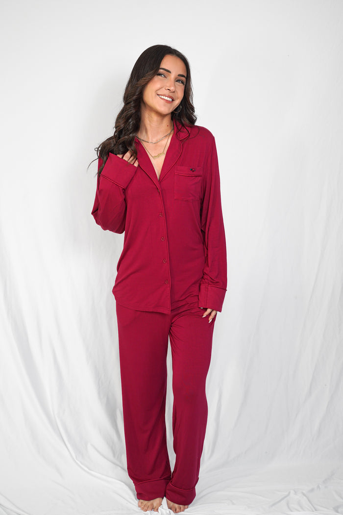LILUNDERWEAR Chemisier Cozy Dreams Rouge - chemisier vue ensemble