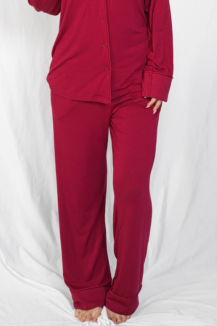 LILUNDERWEAR Cozy Dreams Pantalon Rouge - pantalon vue de face