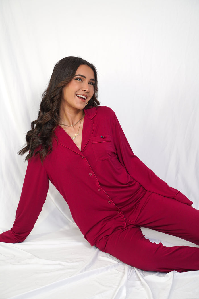 LILUNDERWEAR Cozy Dreams Pantalon Rouge - pantalon vue de dos
