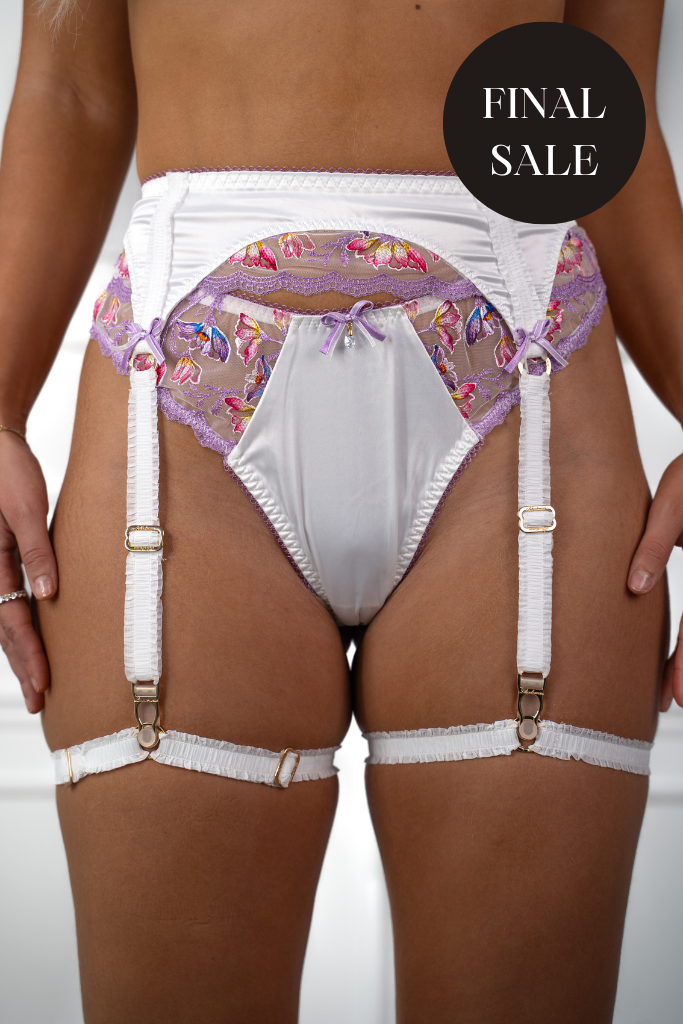 LILUNDERWEAR Crystal Porte-Jarretelles Mauve - porte-jarretelles vue de face