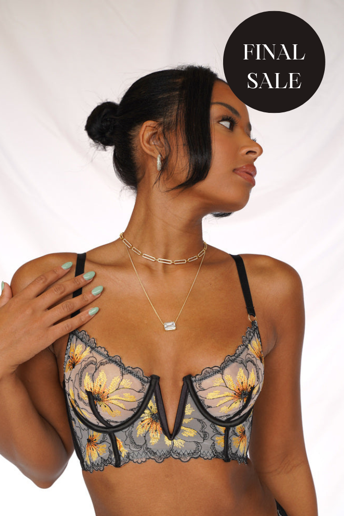 LILUNDERWEAR Dahlia Bustier Sunflower - bustier vue de face