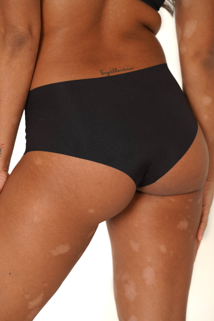 LILUNDERWEAR Daily Luxe Culotte Taille Haute Cheeky Noir - culotte taille haute vue de dos