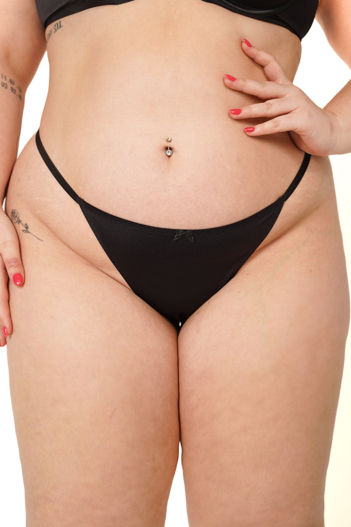 LILUNDERWEAR Daily Luxe String Noir - string détail