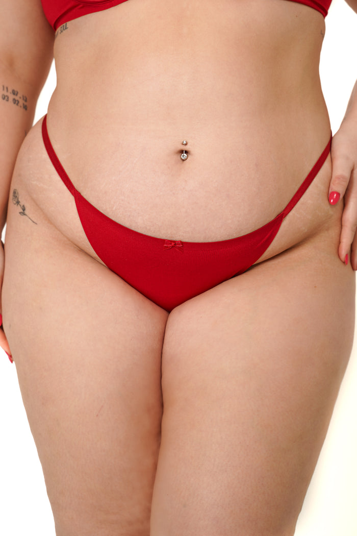 LILUNDERWEAR Daily Luxe String Rouge - string détail