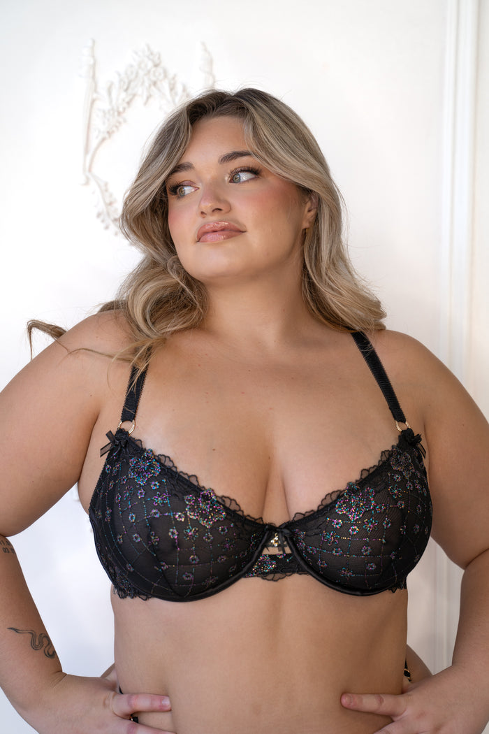 LILUNDERWEAR Daisy Balconnet Noir - balconnet vue de face