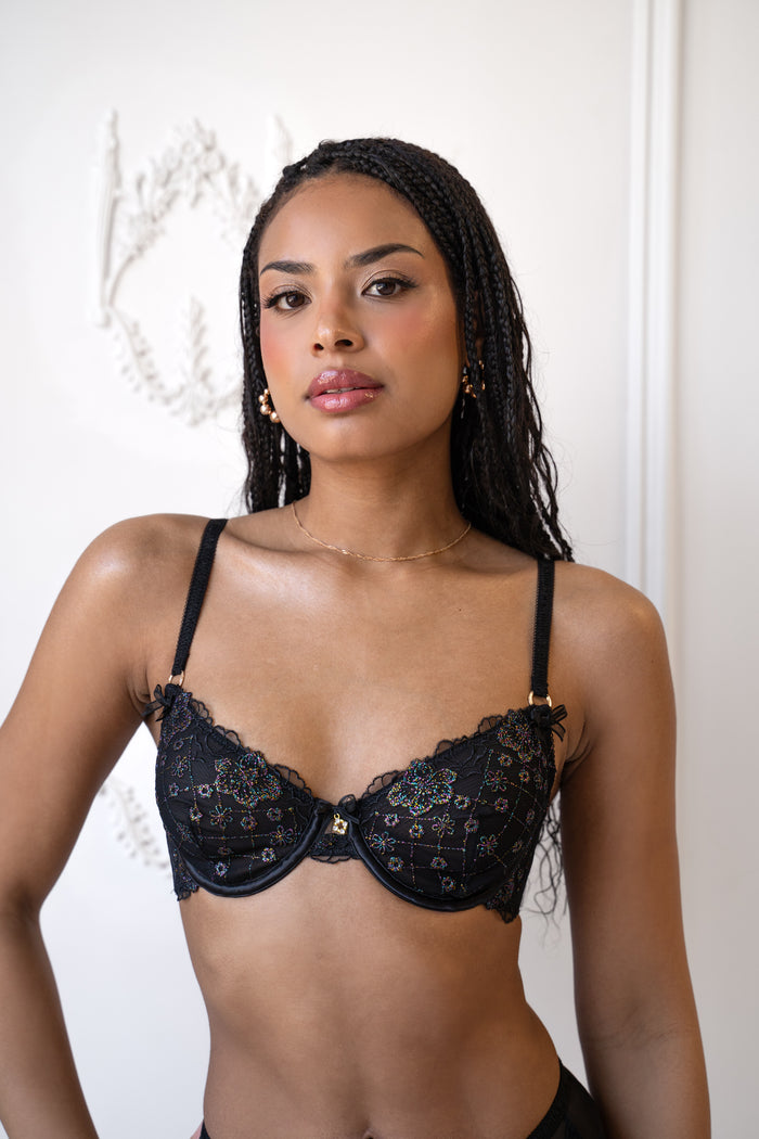 LILUNDERWEAR Daisy Balconnet Noir - balconnet vue lifestyle