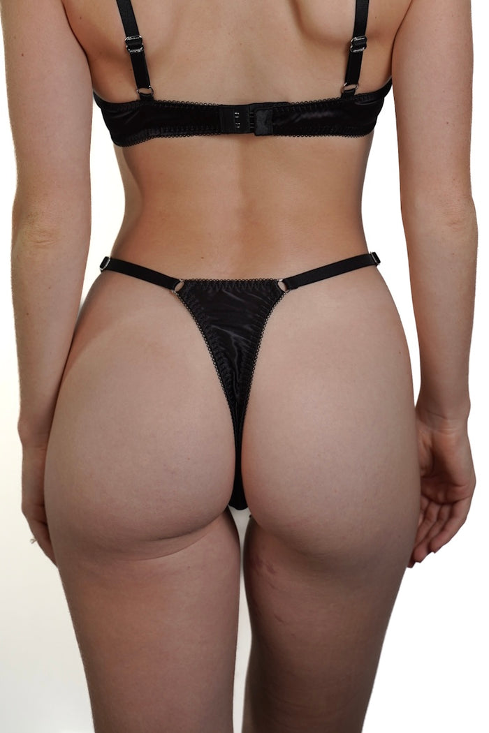 LILUNDERWEAR Diana Tanga Noir - tanga profil