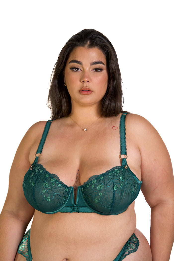 LILUNDERWEAR Grace Balconnet Vert - balconnet détail