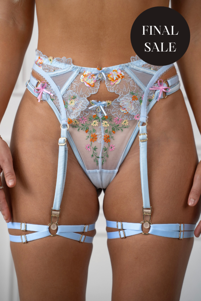 LILUNDERWEAR Scarlet Porte-Jarretelles Bleu Bébé - porte-jarretelles vue de face