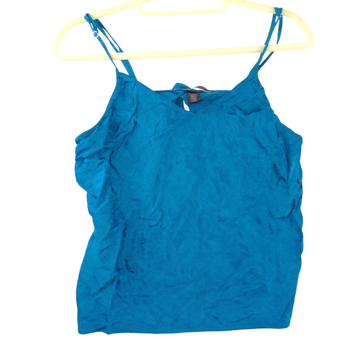 Victoria's Secret Teal Blue Floral Jacquard Camisole Top V Neck Large0